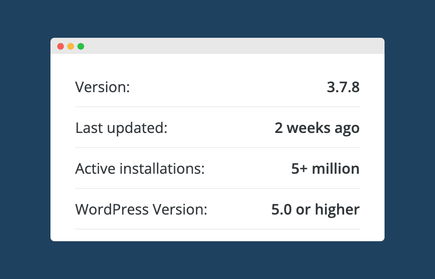 screenshot of the plugin repository stats