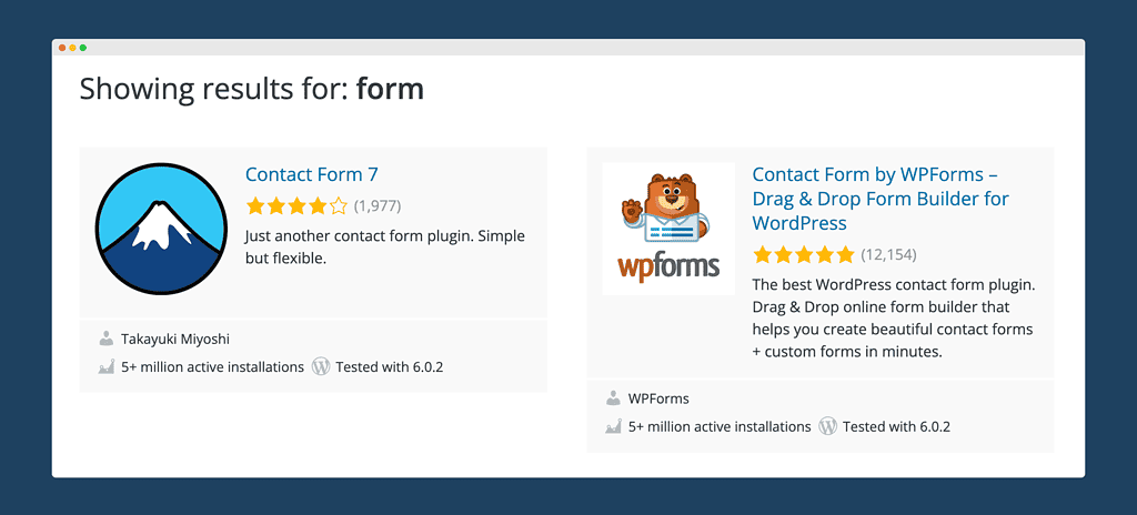 search results for form on WordPress.org