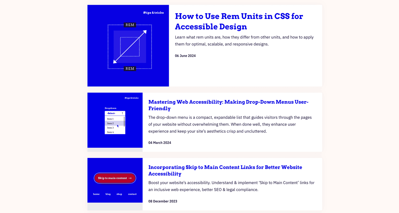 Screenshot of The A11y Collective blog